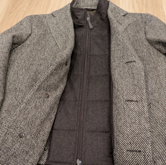 Ettra Wool Italian Overcoat Jacket With Detachable Zip In Size 50r - Picture 2 of 10